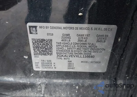 2020 GMC Terrain Awd Slt from USA, damaged, VIN 3GKALVEVXLL116640